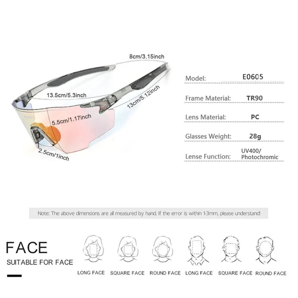 ELICIT Photochromic Polarized Sports Glasses Unisex UV400